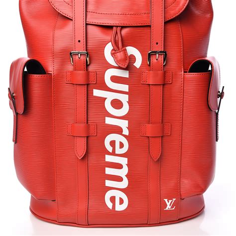 louis vuitton x supreme christopher backpack epi pm red price|Louis Vuitton x Supreme Epi Christopher PM .